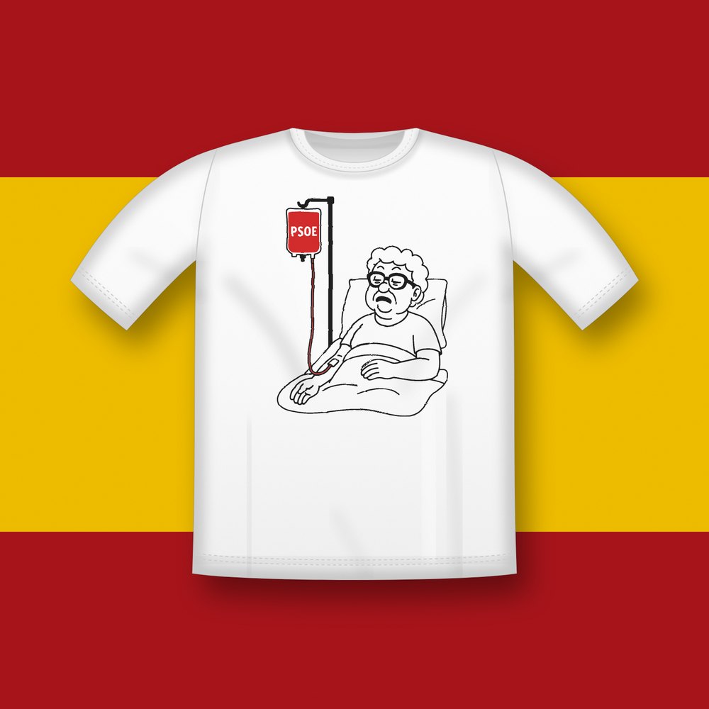 Camiseta «Enchufada» sobre la bandera de España